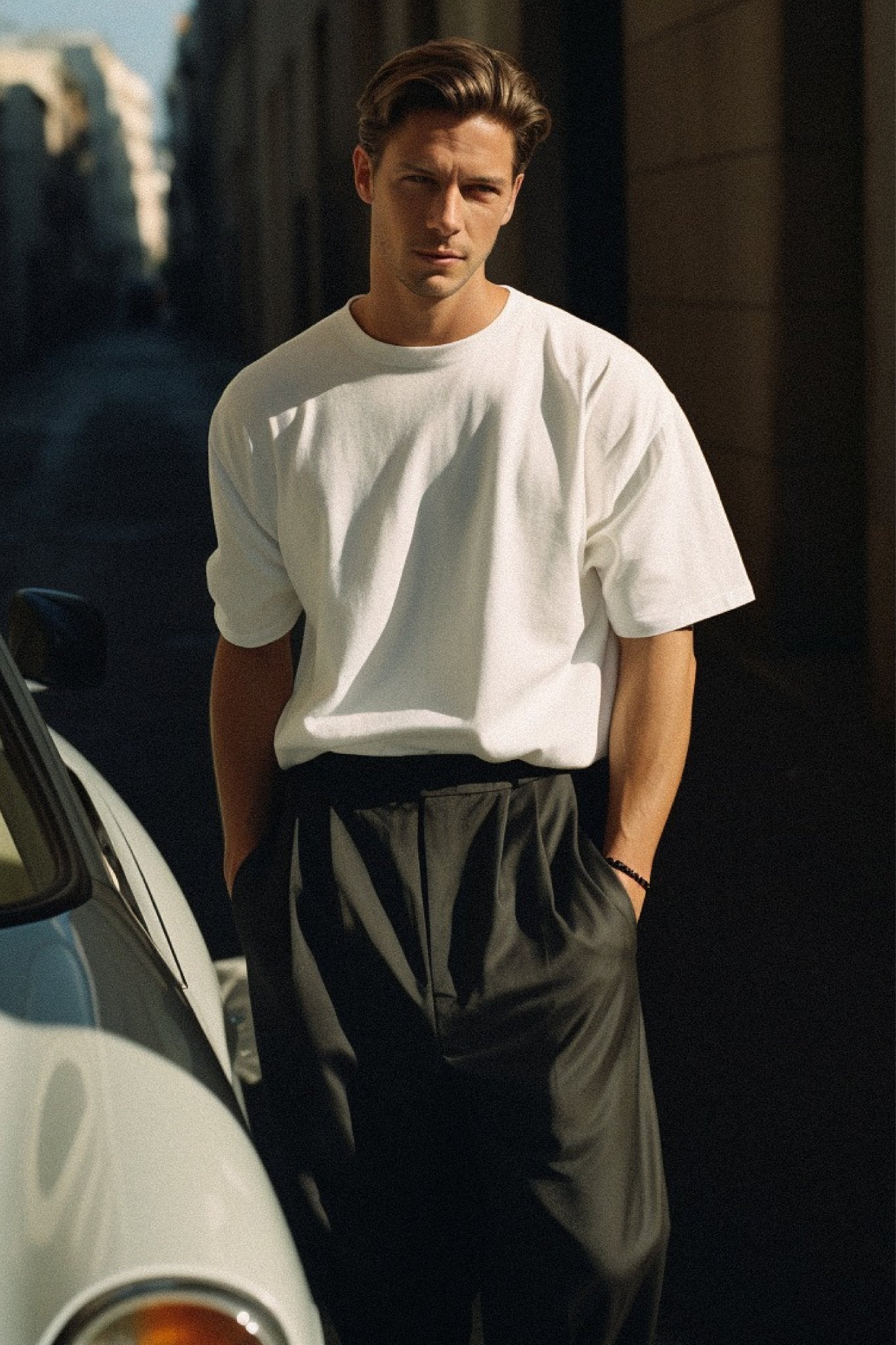 alt="Kavash oversized t‑shirt in off‑white cream, heavyweight cotton crew-neck."