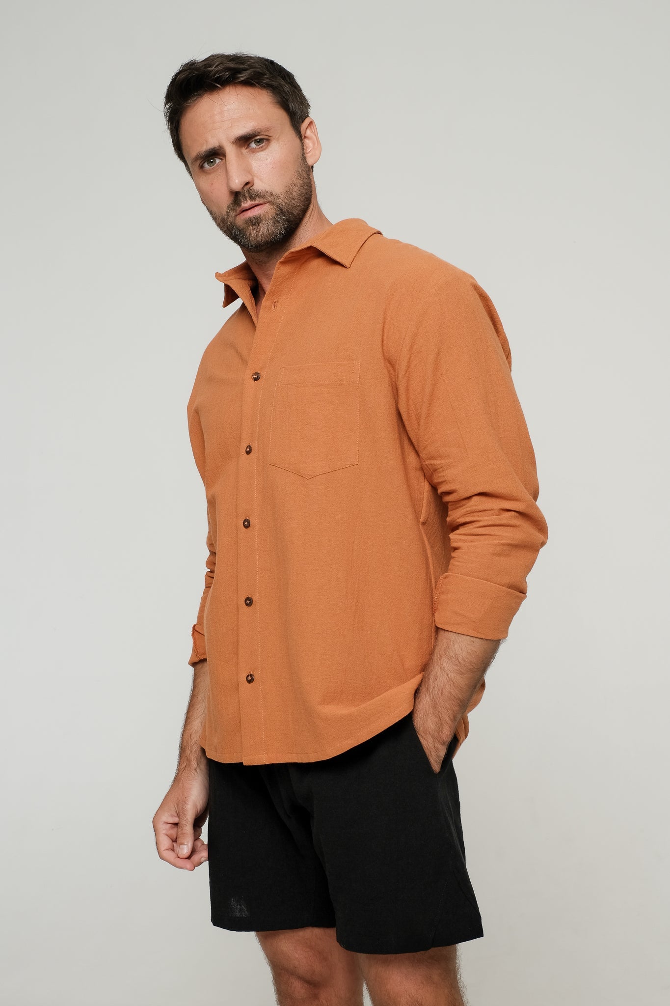 Origin Shirt - Ocre Long Sleeve - Studioasasi