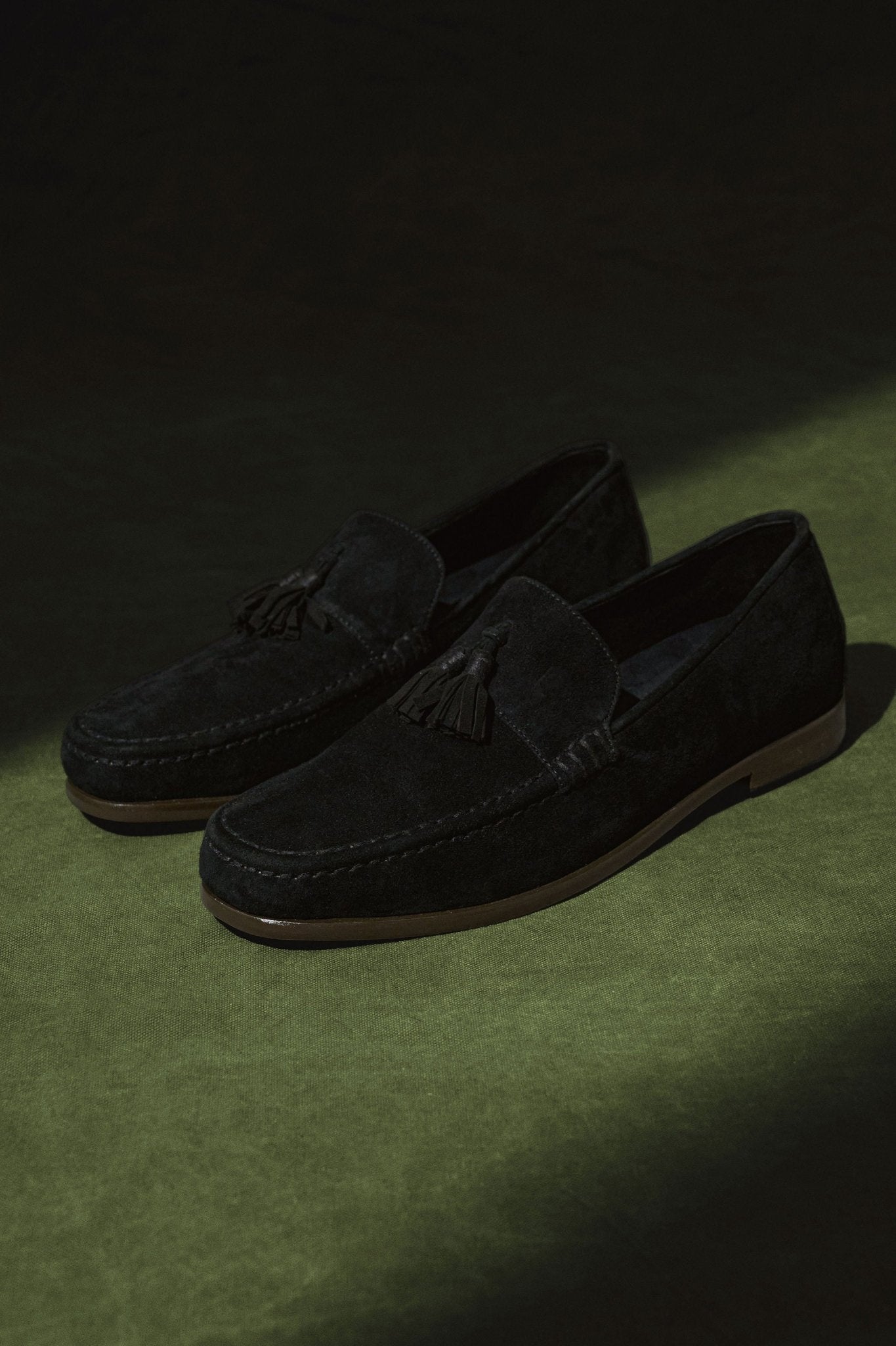 Suede Tassel Loafers - Black - Studioasasi